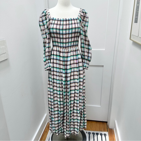 ANTHROPOLOGIE Cerie Smocked Midi Dress by Maeve NWT - Picture 4 of 12